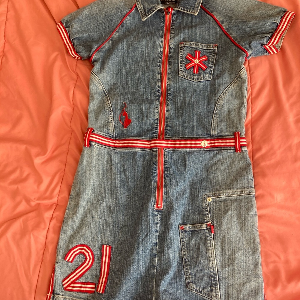 Baby Phat Red and Blue Polo Mini Dress